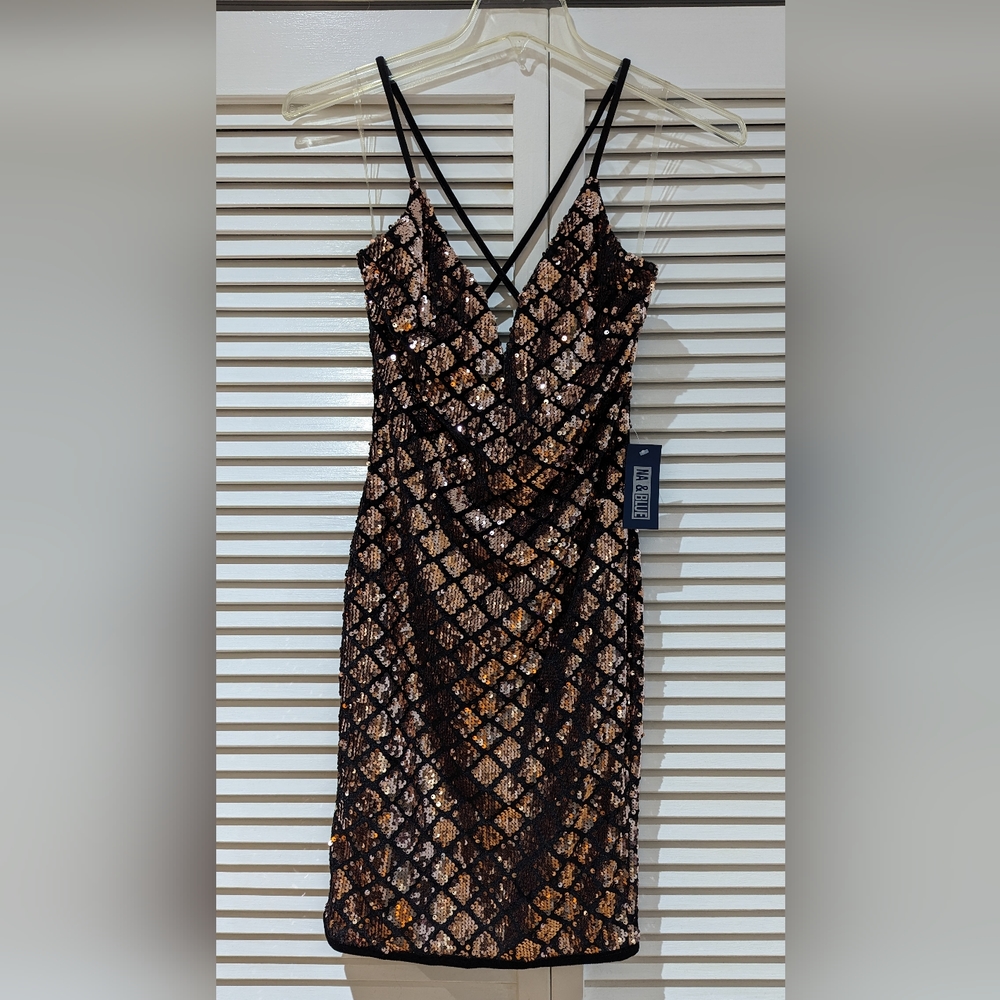 Privy Black with Rose gold sequins dress